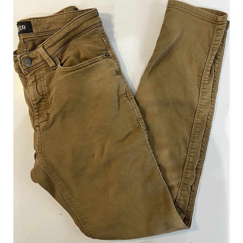 DU/ER No Sweat Slim Pants Men's 31 X 32 Khaki Five Pocket Cotton Lyocell Stretch